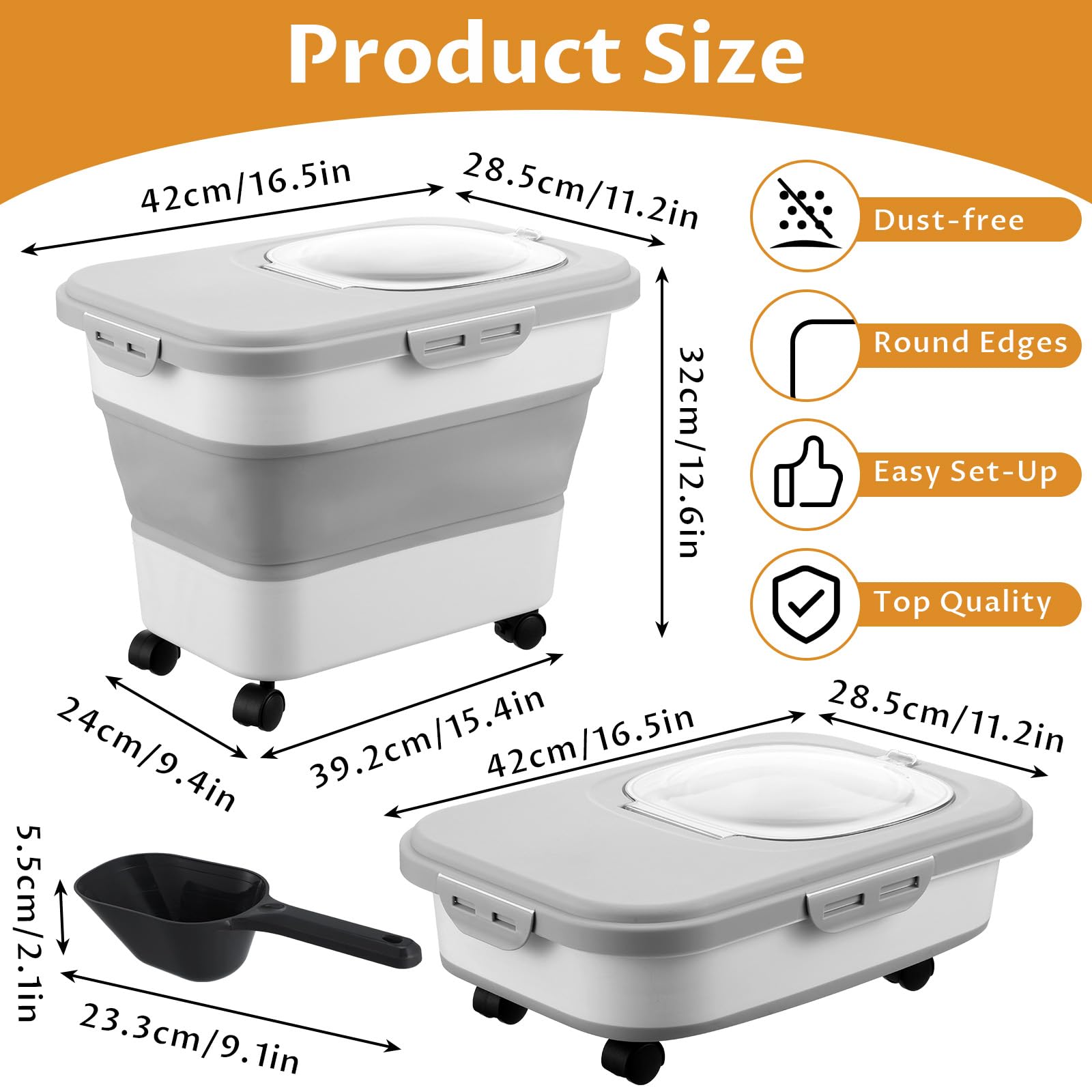 wutfuooo cat litter storage bin on wheels in use for mobility