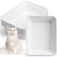 WUWEOT 8-pack disposable cat litter boxes bundle for quick setup and disposal.