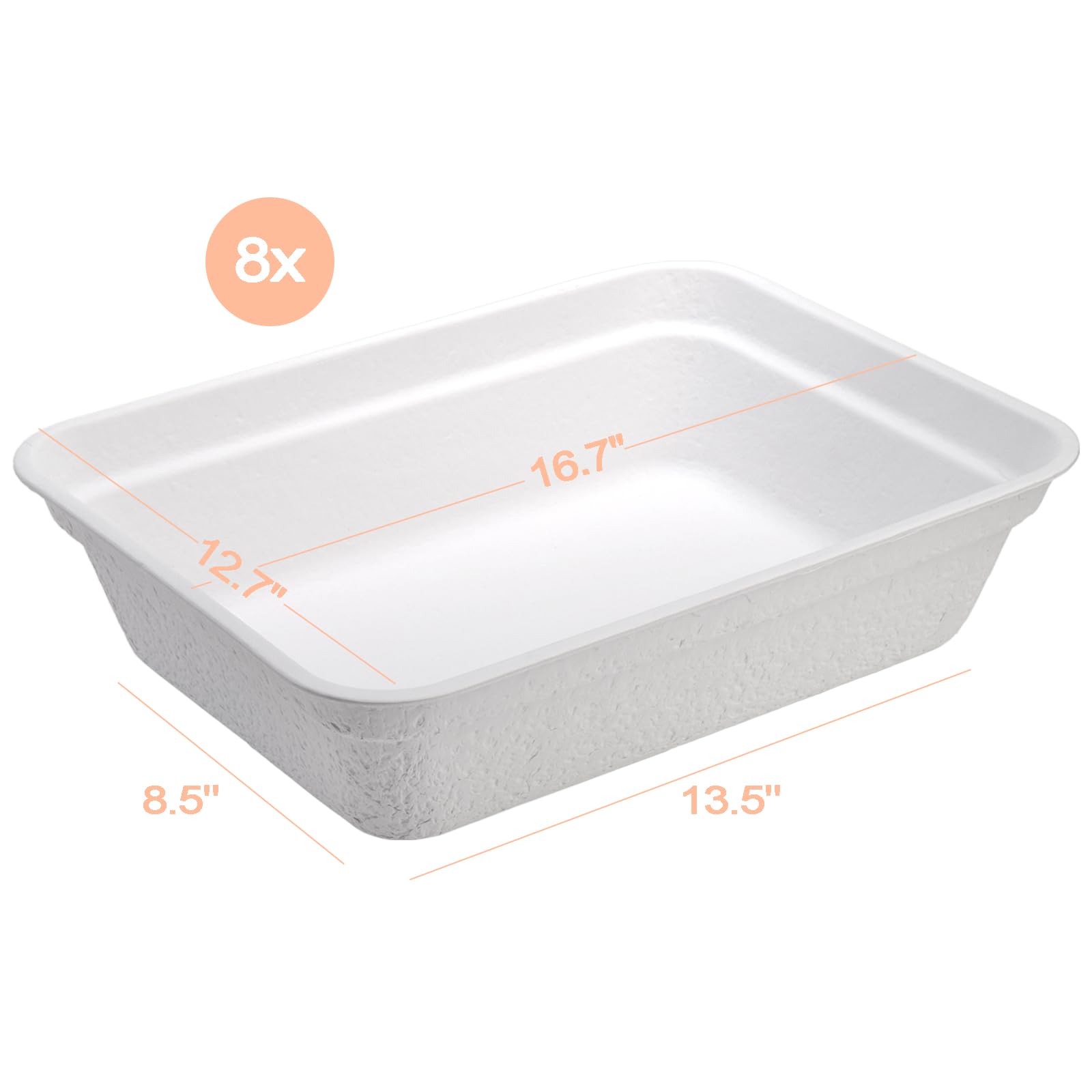 WUWEOT white cardboard litter tray showcasing sturdy, liner-compatible design for versatile use.