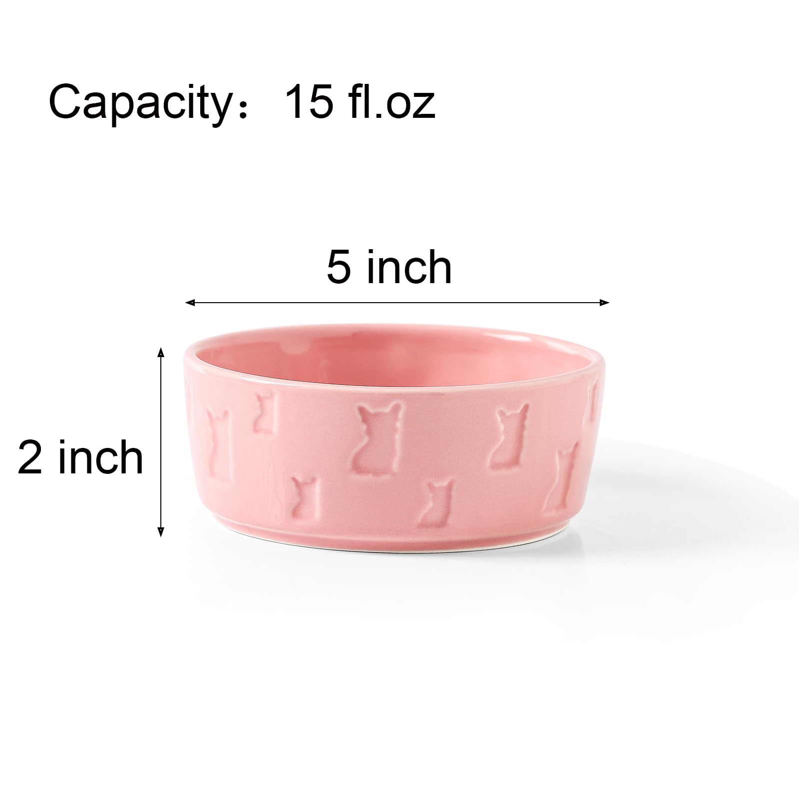WUYIAZHI pink ceramic dog bowl silhouette design for coordinated mealtime
