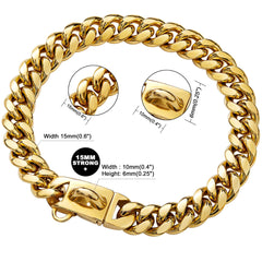 W/W Lifetime 18K gold over 316L stainless steel collar detail highlighting durability