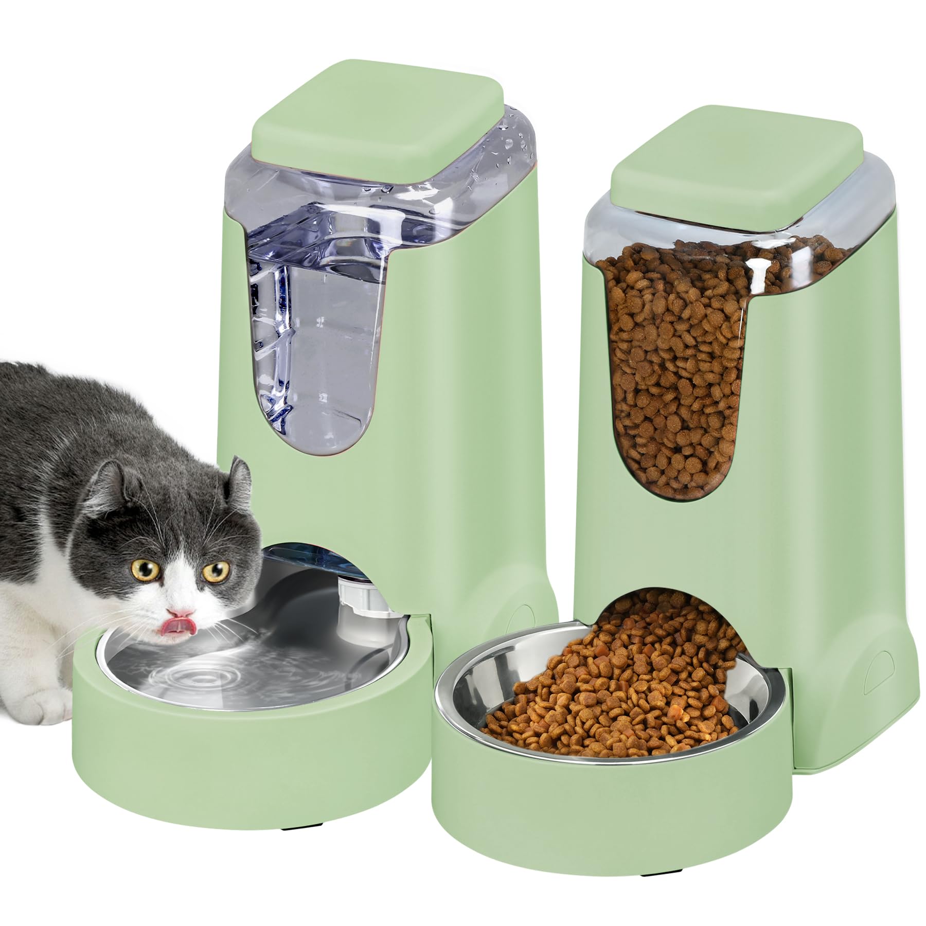 WyfKyd 2-pack automatic feeder image shows hands-free meals for pets.