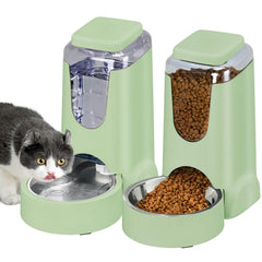 WyfKyd 2-pack automatic feeder image shows hands-free meals for pets.