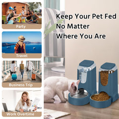 WyfKyd 2-Pack feeder side view highlights gravity-replenishment for unattended pets.