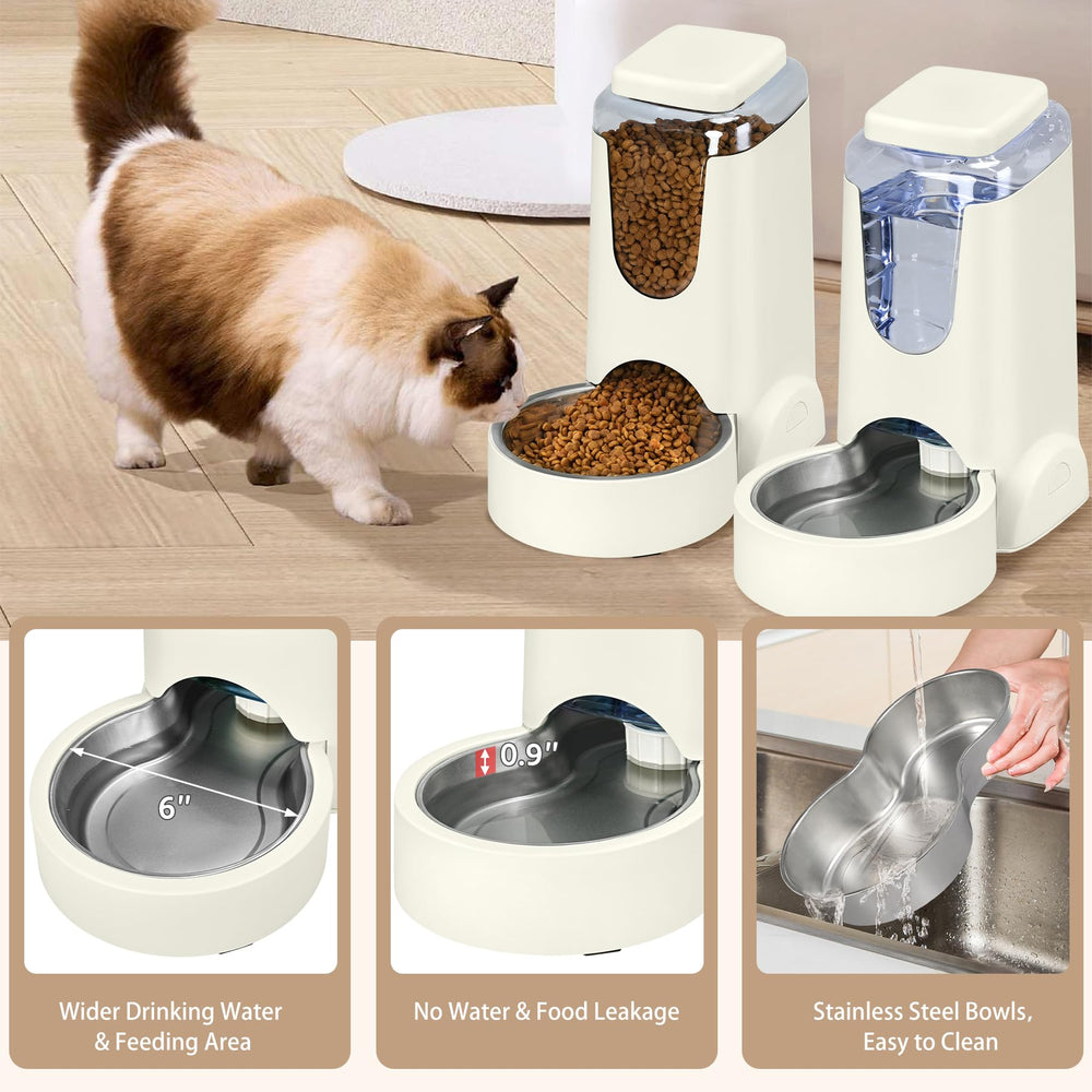 WyfKyd ivory-white cat and dog feeder blends with home décor while feeding pets.