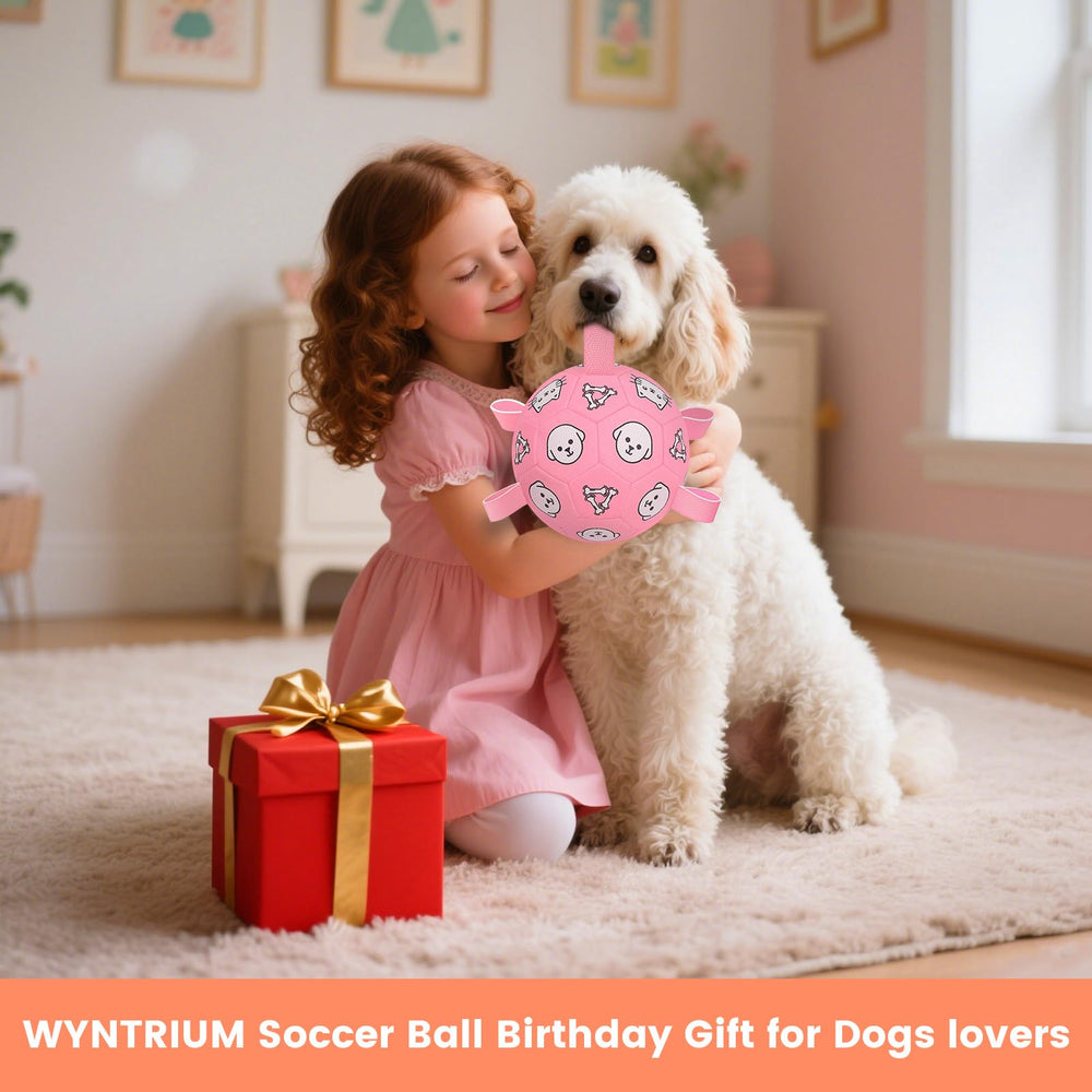 WYNTRIUM 8-inch dog soccer ball sized for medium to large dogs