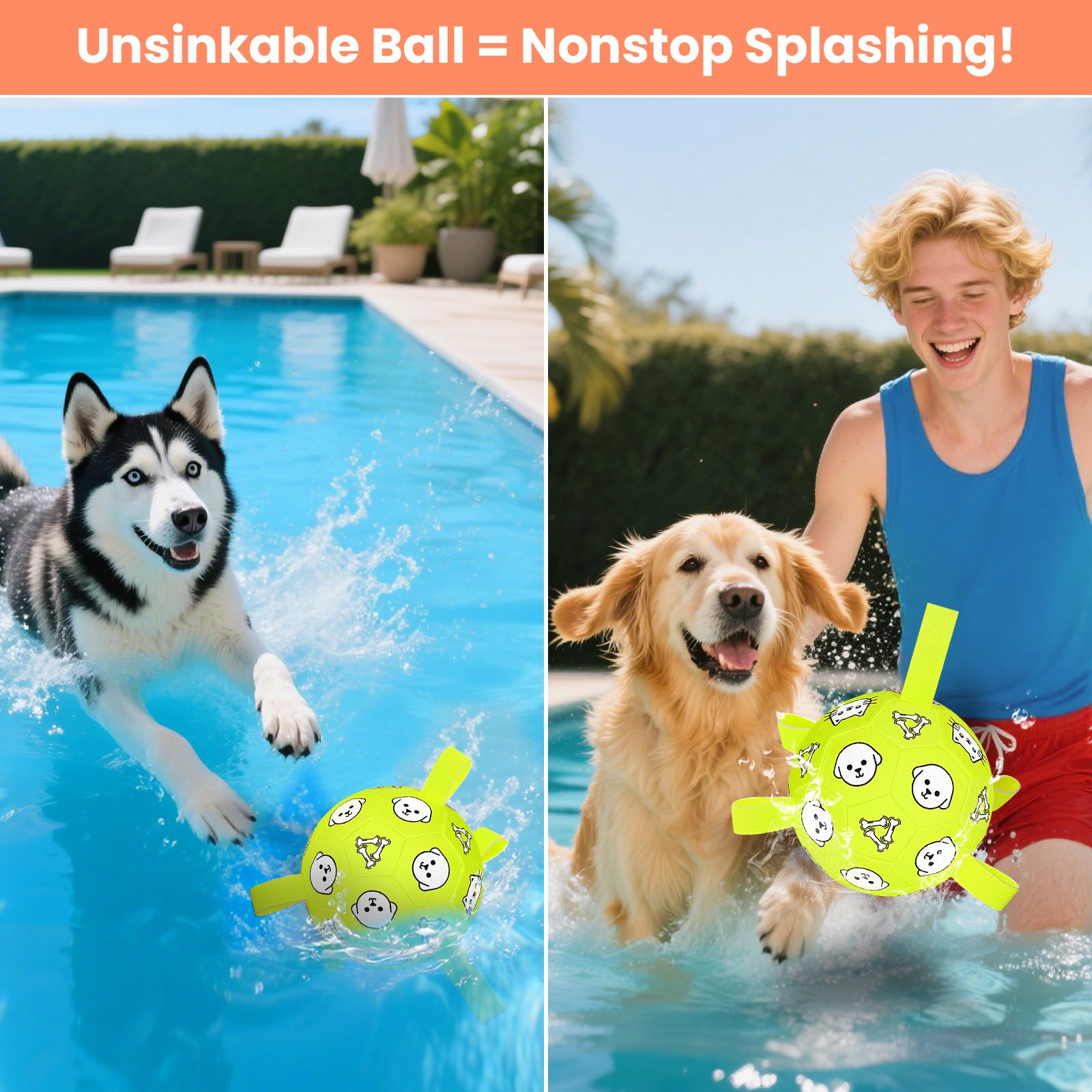 WYNTRIUM dog ball ready for pool, yard, or park adventures.