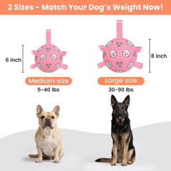 WYNTRIUM dog soccer ball with strap for secure bite-and-go play