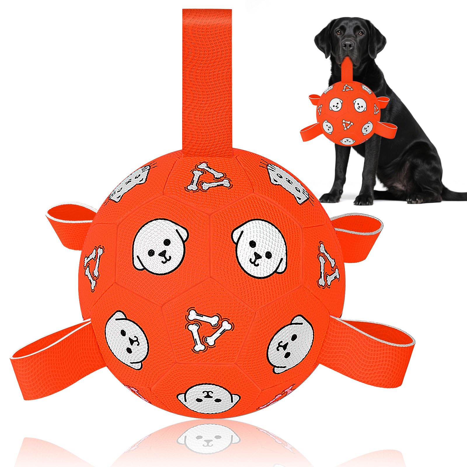 WYNTRIUM dog soccer ball with straps for active play and easy pickup.