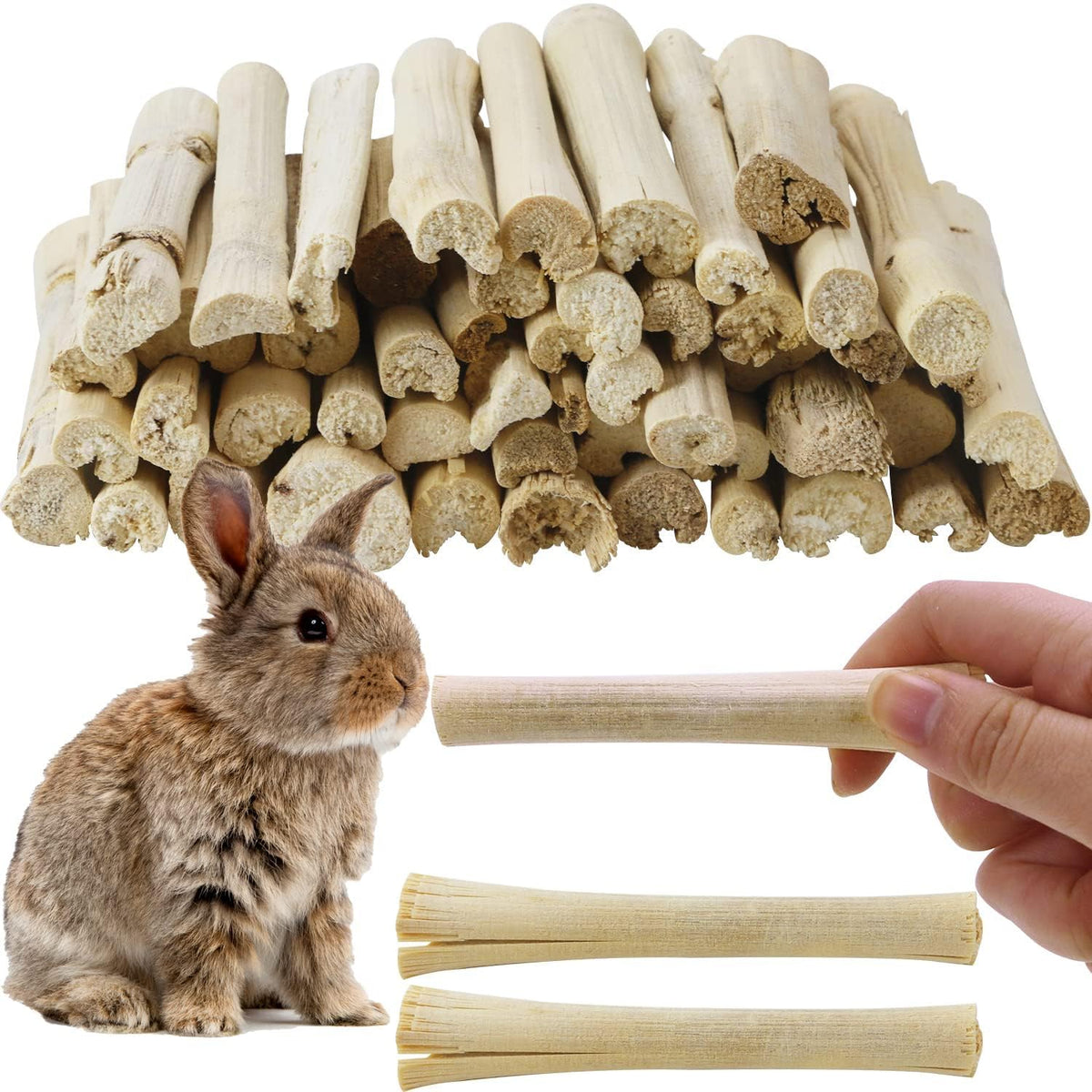 WYOMER bamboo chew toy packaging highlights eco-friendly, mess-free enrichment for small pets.