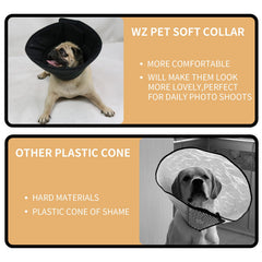 WZ PET self-adhesive adjustable neck strap keeps cone stable.