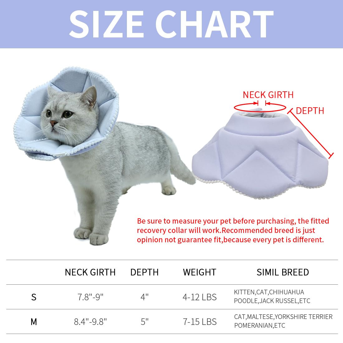WZ PET Soft Cat Recovery Collar folded blue demonstrates easy storage and compact travel