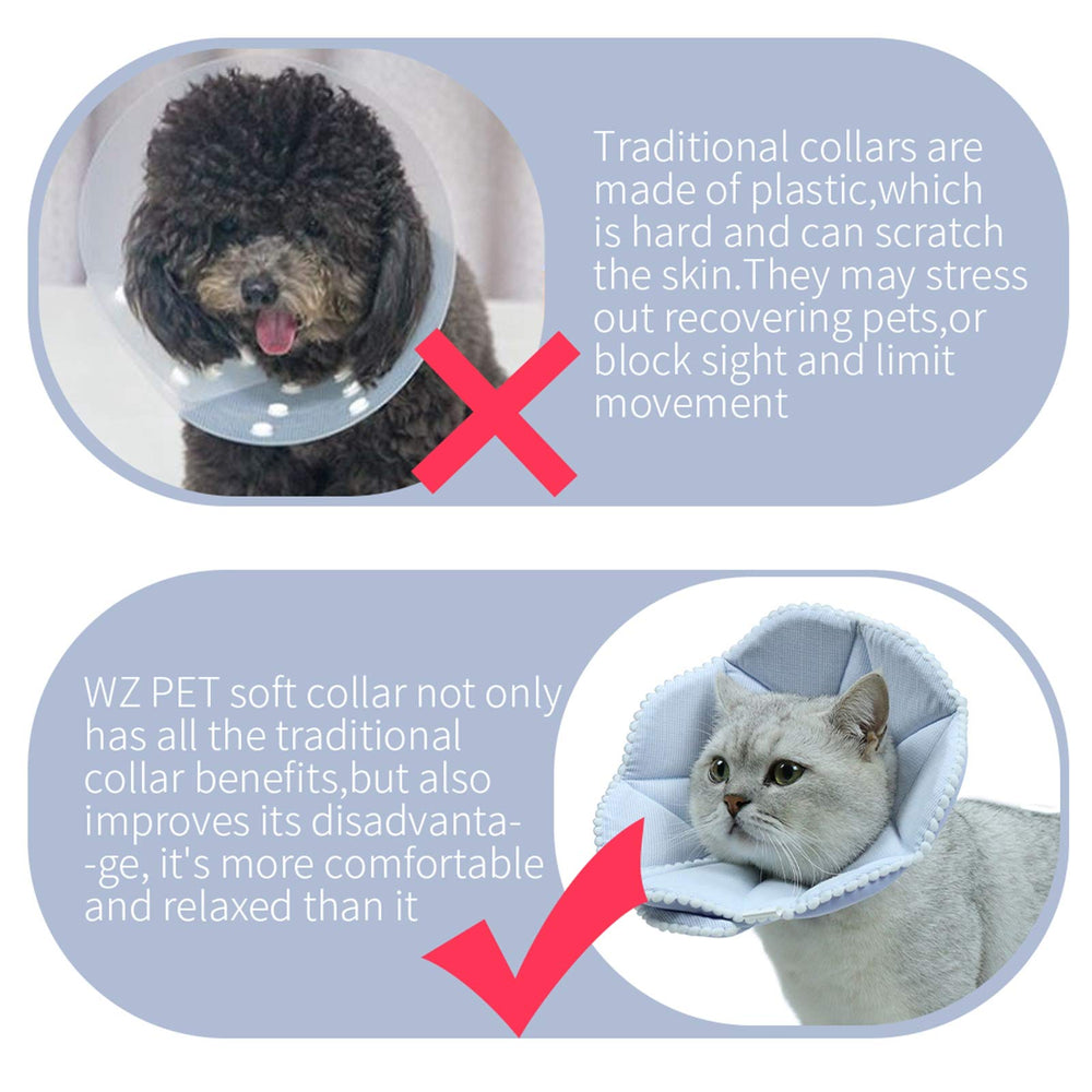 WZ PET recovery collar with non-slip adhesive helps secure comfortable protection