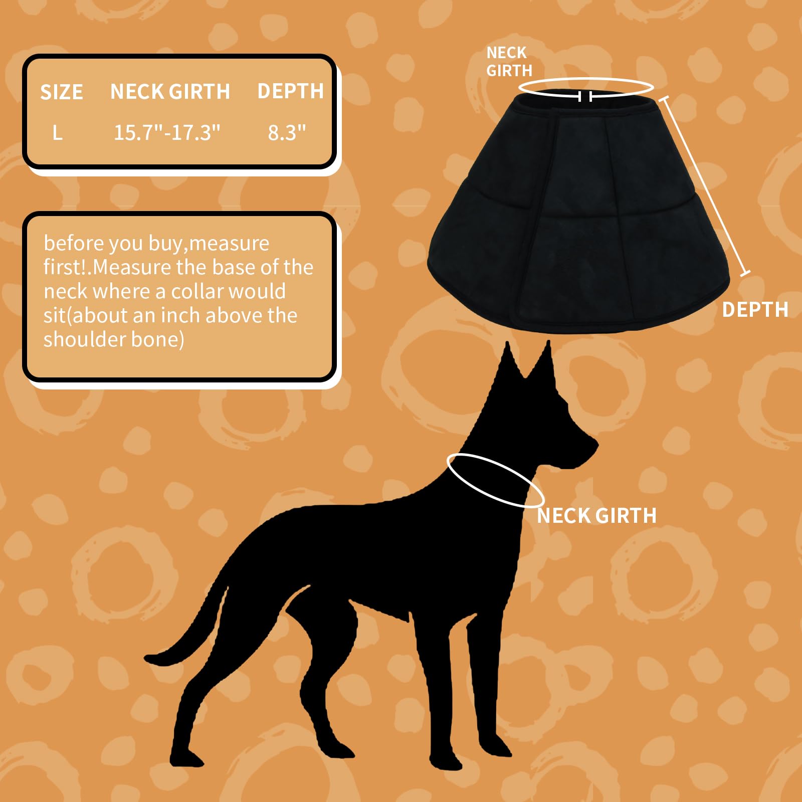 WZ PET soft recovery cone material provides gentle protection during healing.