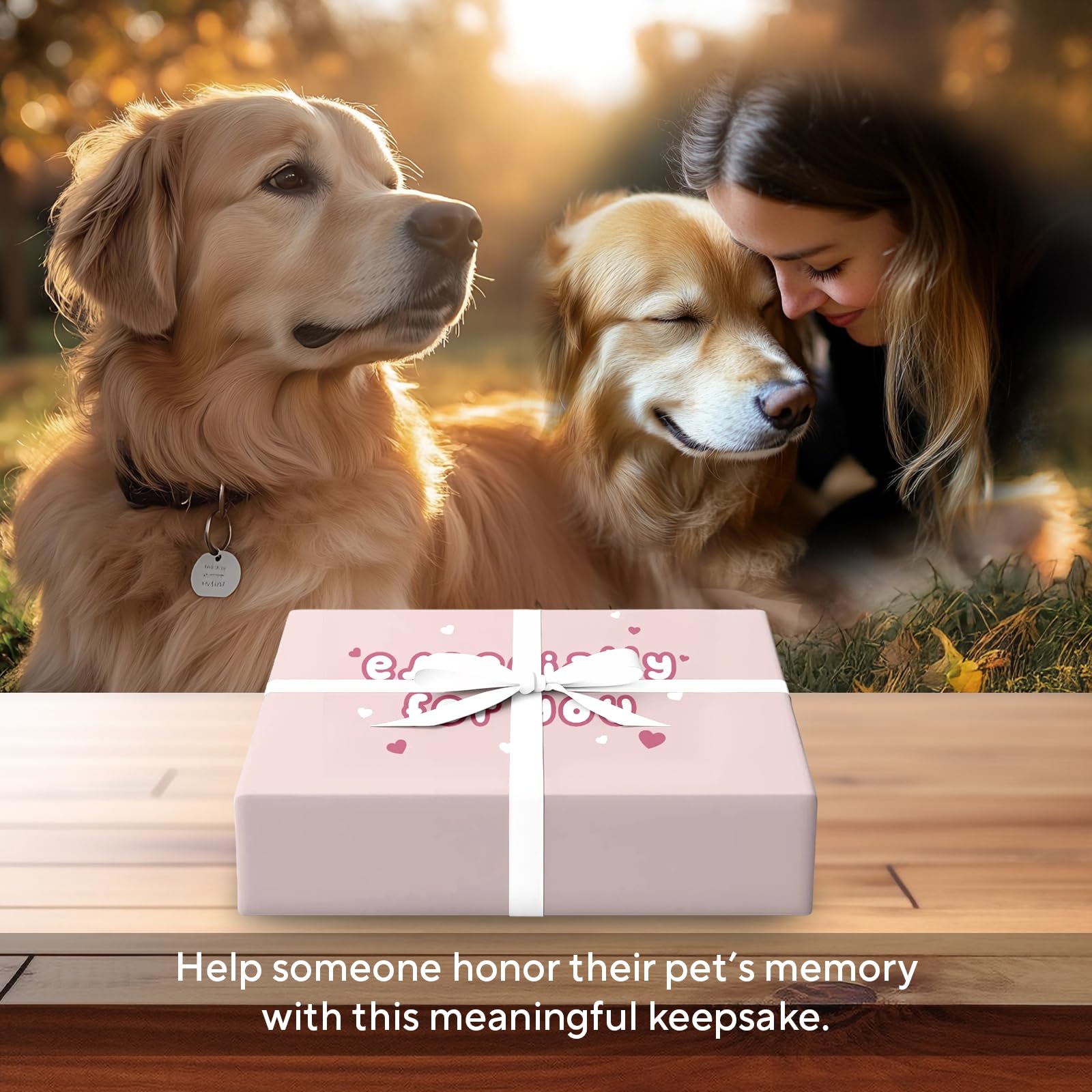 X-partner eco-friendly-wood-frame offers sustainable, warm keepsake for pet memory