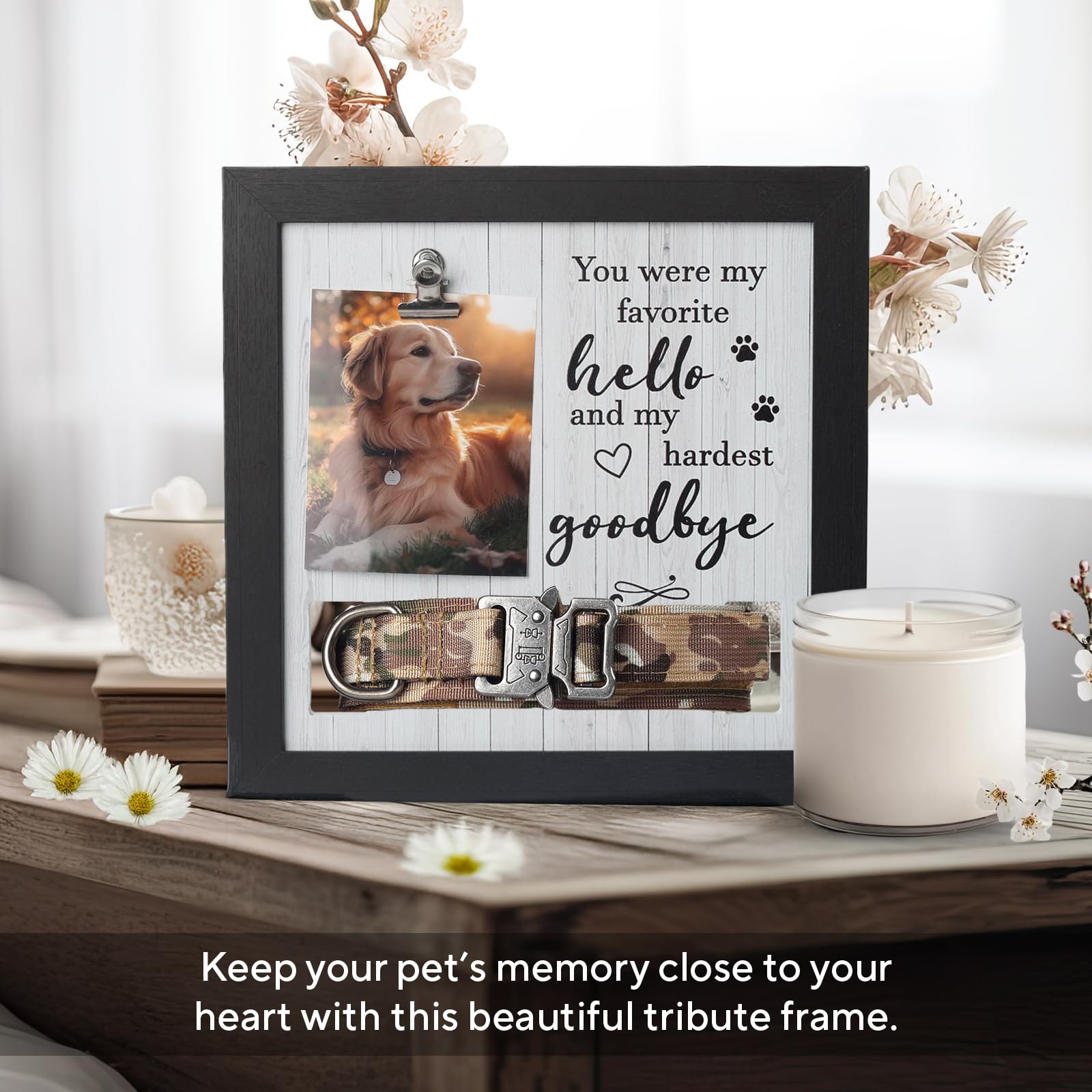 X-partner rustic wood pet memorial frame offers warm display for memories