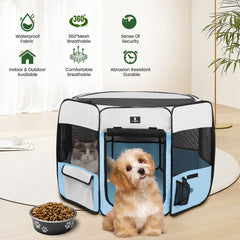 X-ZONE PET playpen setup shows quick assembly for pets.