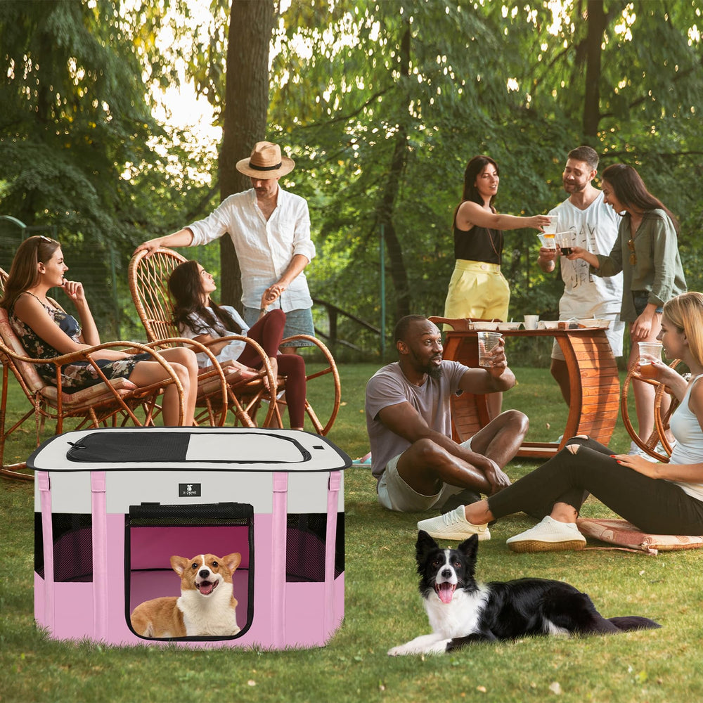 X-ZONE PET Dog Playpen washable fabric for easy cleaning.