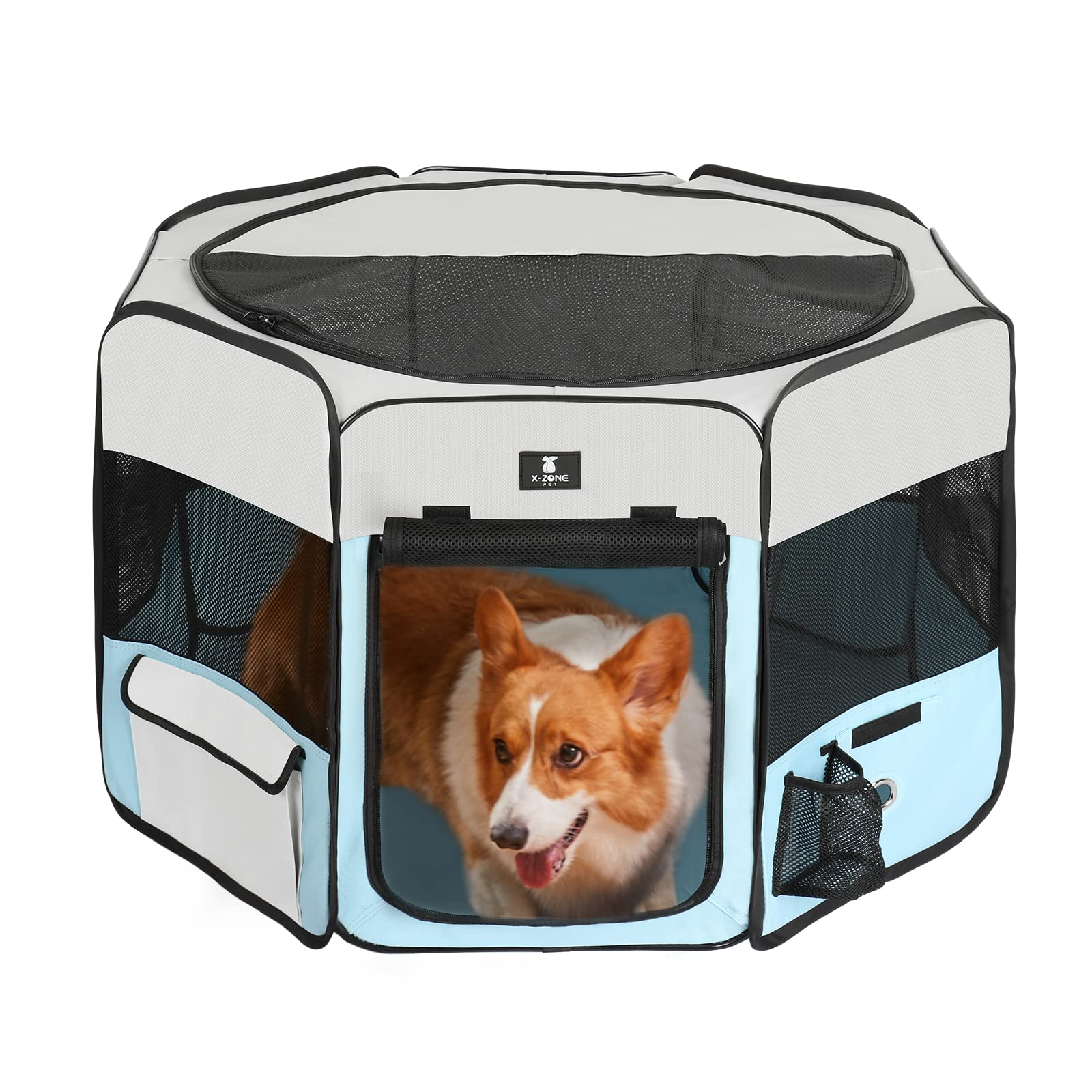 X-ZONE PET dog playpen foldable with carry case for portability