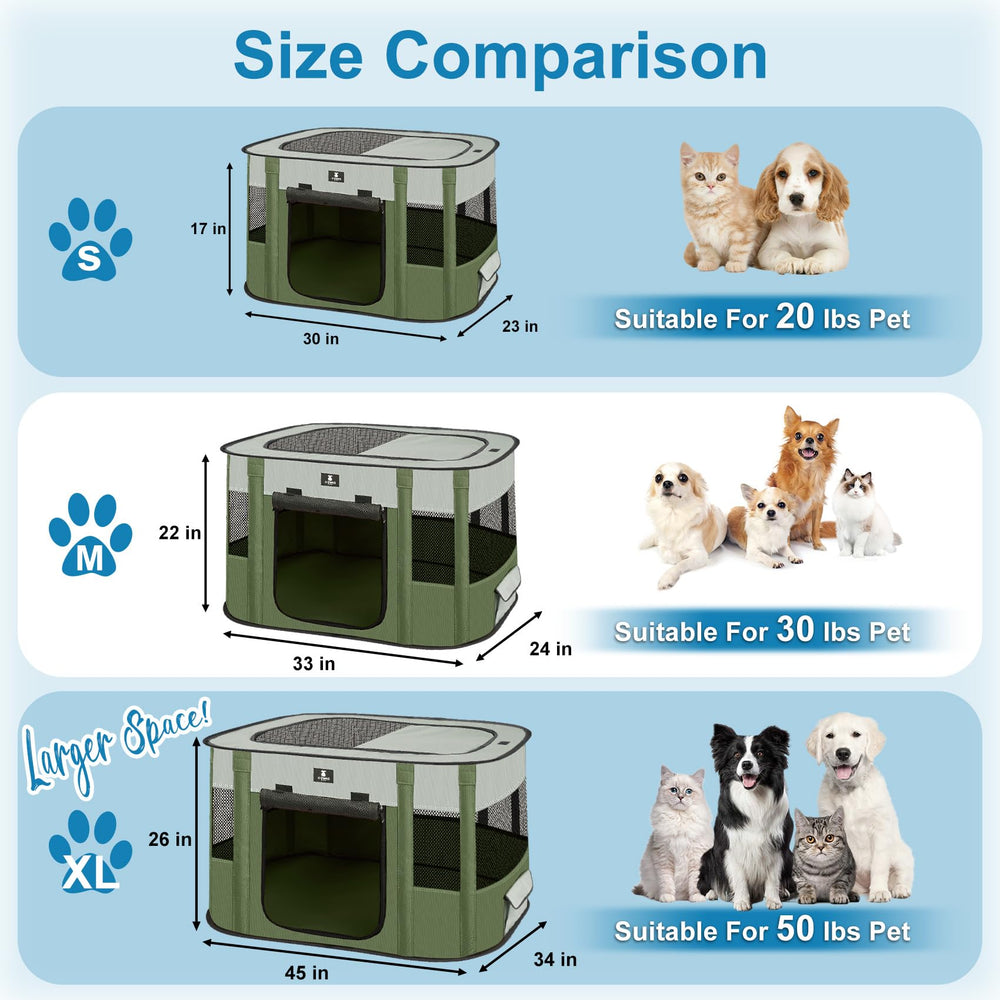 X-ZONE PET dog playpen side-pocket-storage keeps essentials nearby