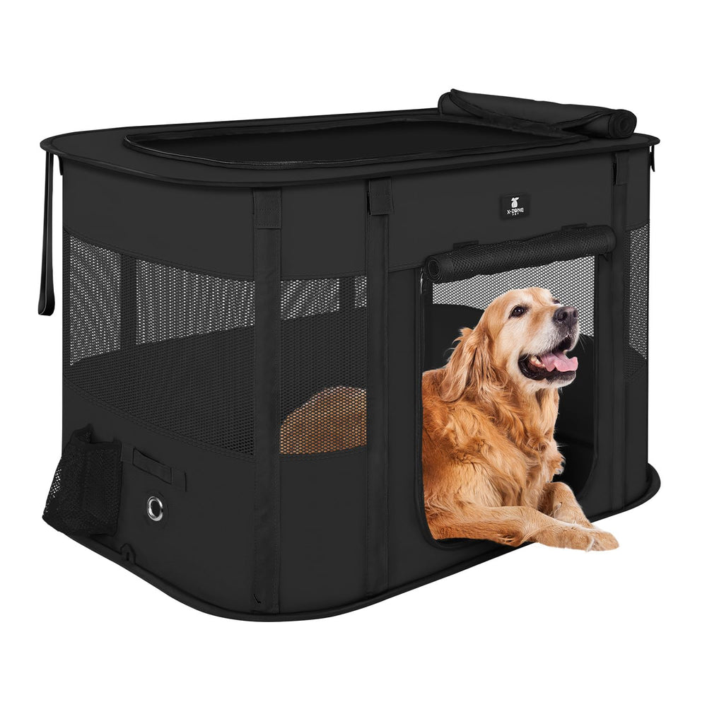 X-ZONE PET Dog Playpen unfolded setup with four mesh panels for easy containment