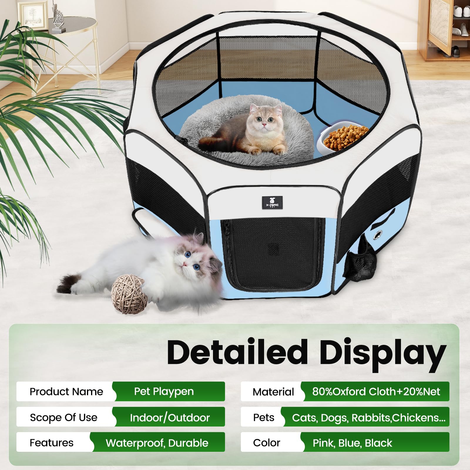 X-ZONE PET playpen carry case highlights portable design.