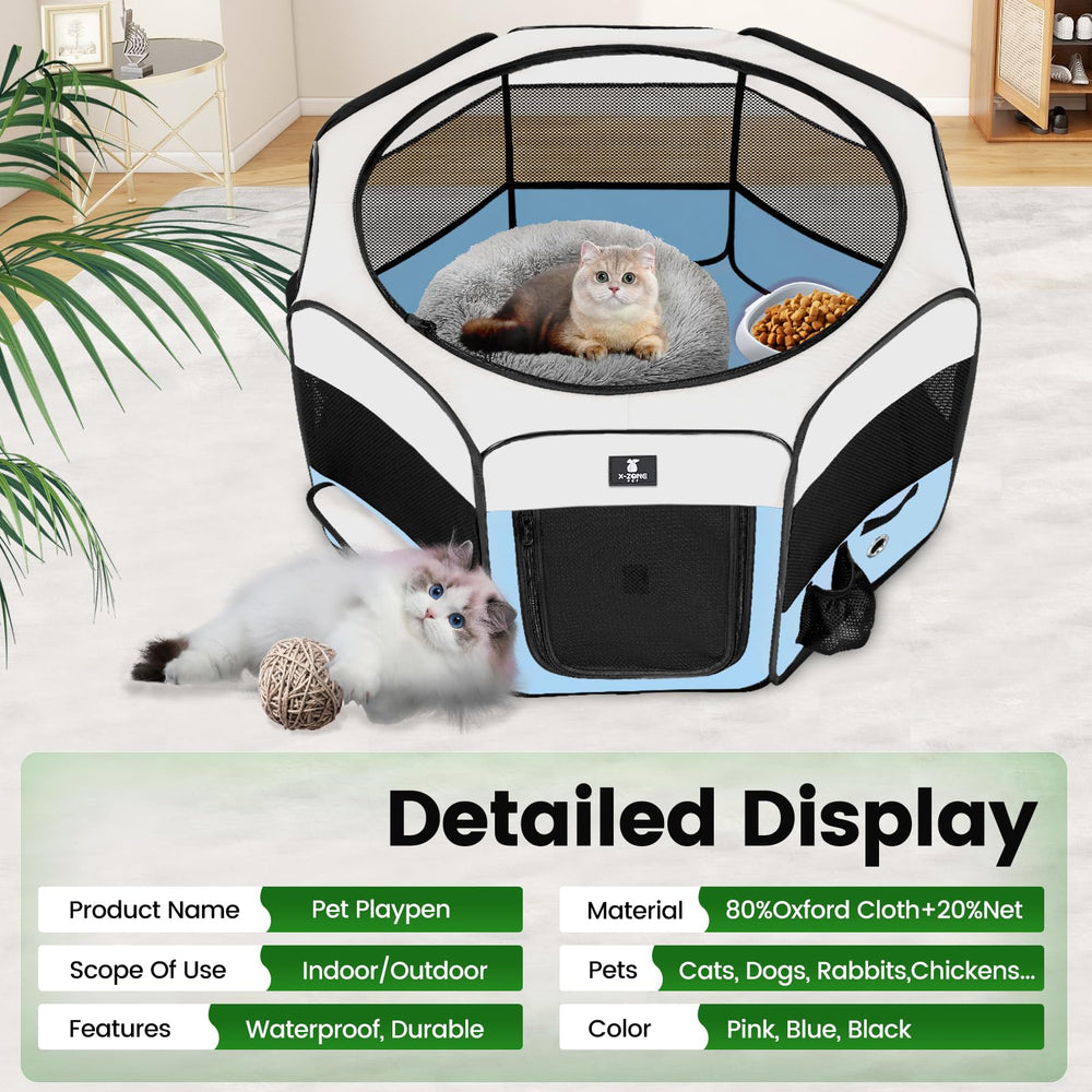 X-ZONE PET playpen carry case highlights portable design.