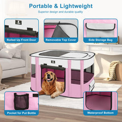 X-ZONE PET playpen folded into tote bag for easy portability.