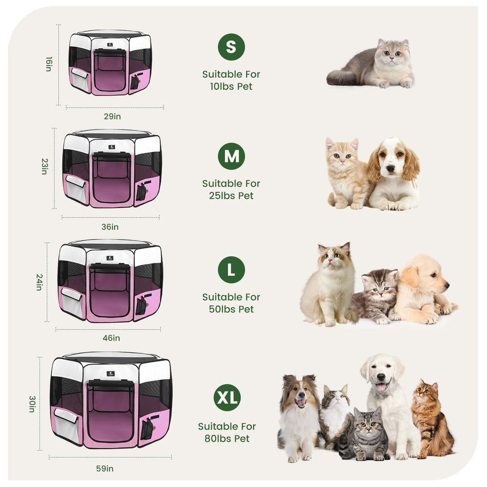 X-ZONE PET dog playpen front door self-locking zipper for quick access