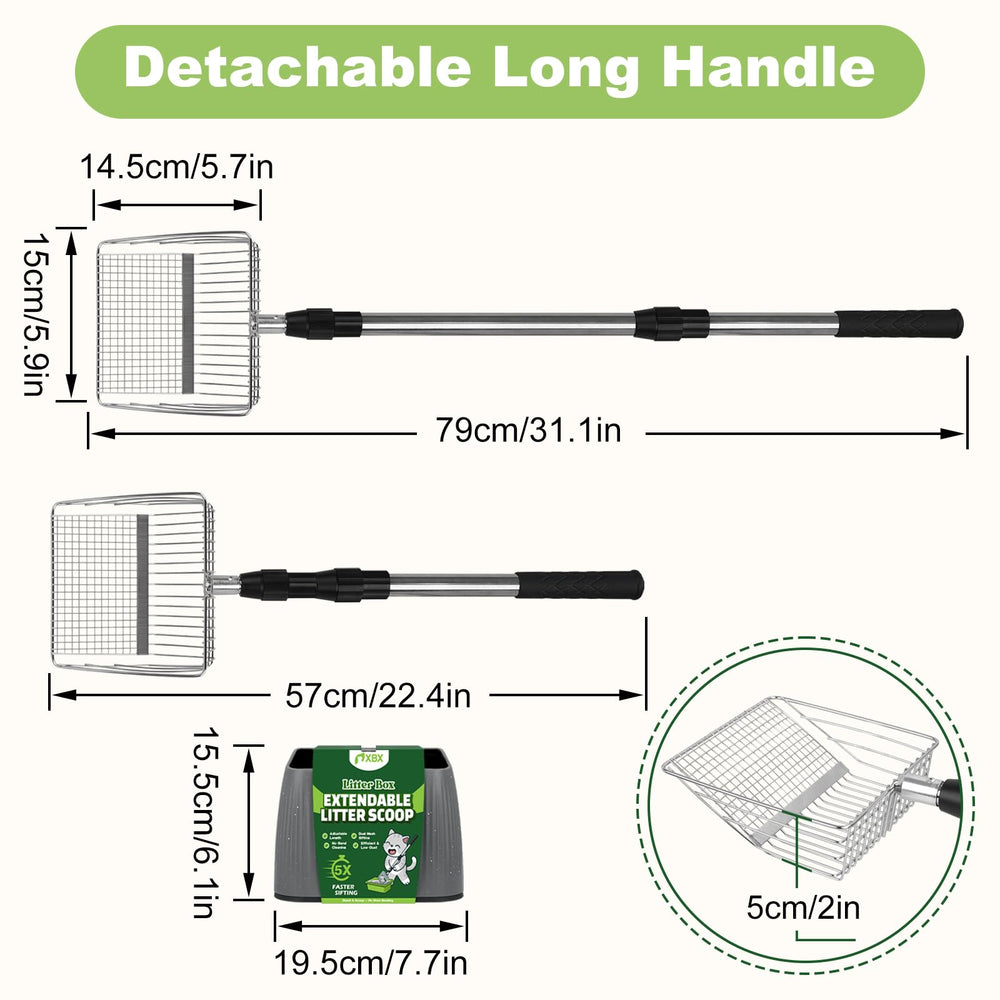 XBX ergonomic non-slip handle provides a secure grip during scooping