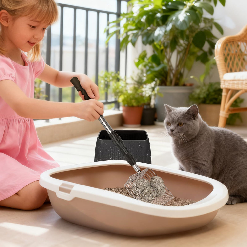 XBX litter-box accessory resting on edge for quick access