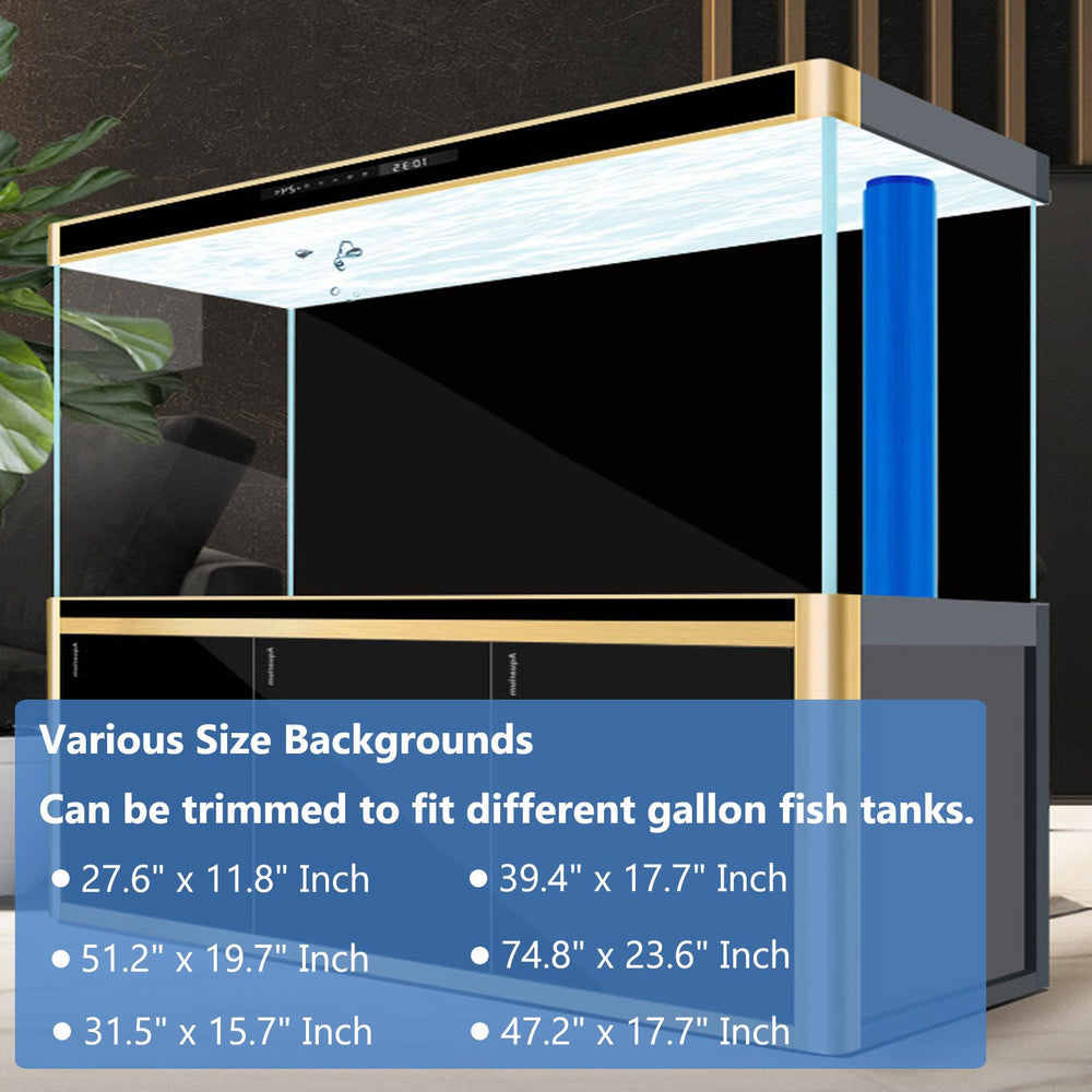 XCNO aquarium background easy-install static cling enables quick, glue-free setup.
