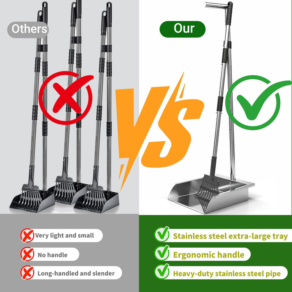 XDMURYM pooper scooper easy-clean design with non-stick surface for fast cleanup.