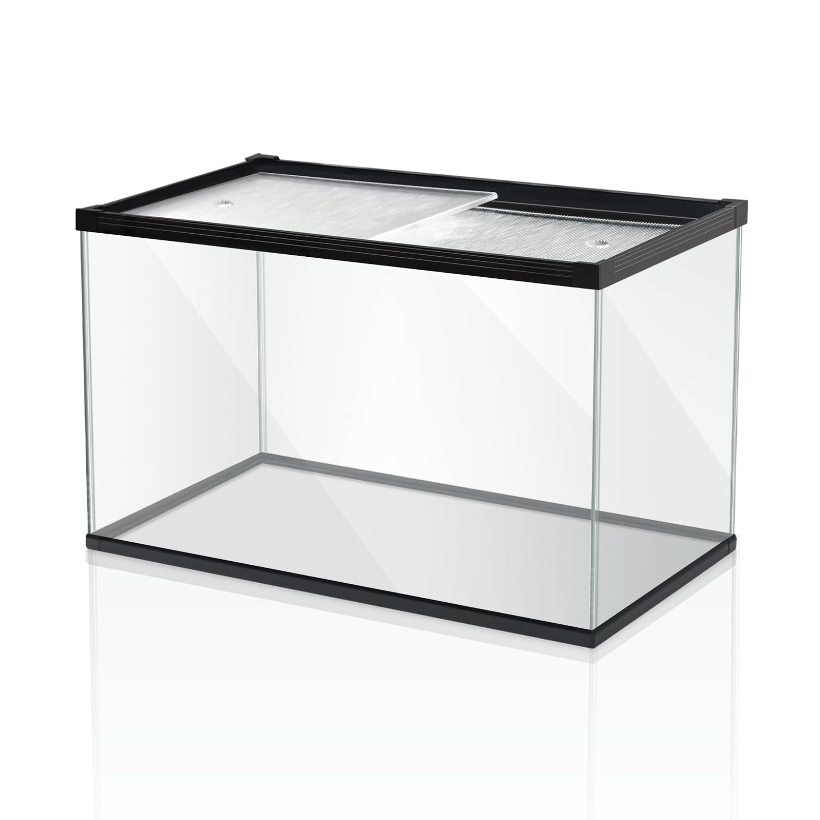 XDPET Ultra Clear Glass Aquarium 29-gallon wide view shows crystal clarity for vivid fish.