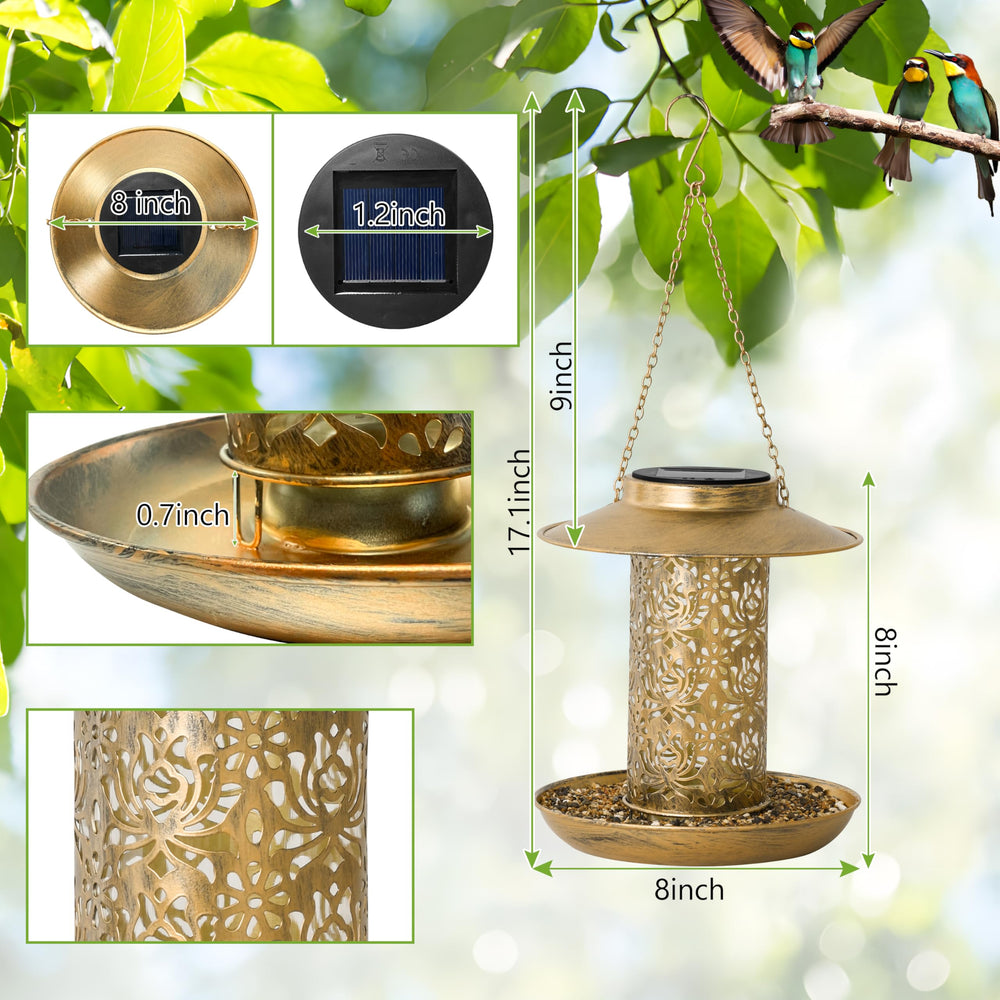 XDW-GIFTS bronze bird feeder tray catching spilled seeds for cleaner ground