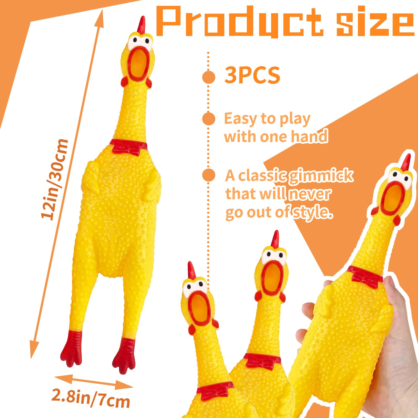 Xeehwb pollo de goma amarillo, juguete sonoro para entretener a tu perro.