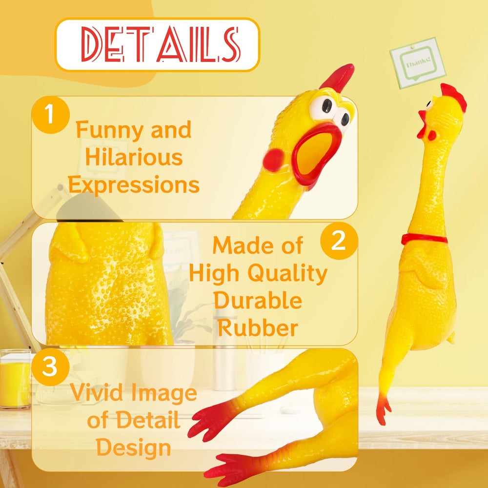 Xeehwb squeaky-chicken-dog-toy emphasizes durable rubber for long-lasting fetch and fun