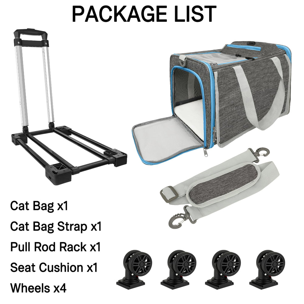 Xeoca pet carrier back-pocket-storage keeps essentials within reach on trips.