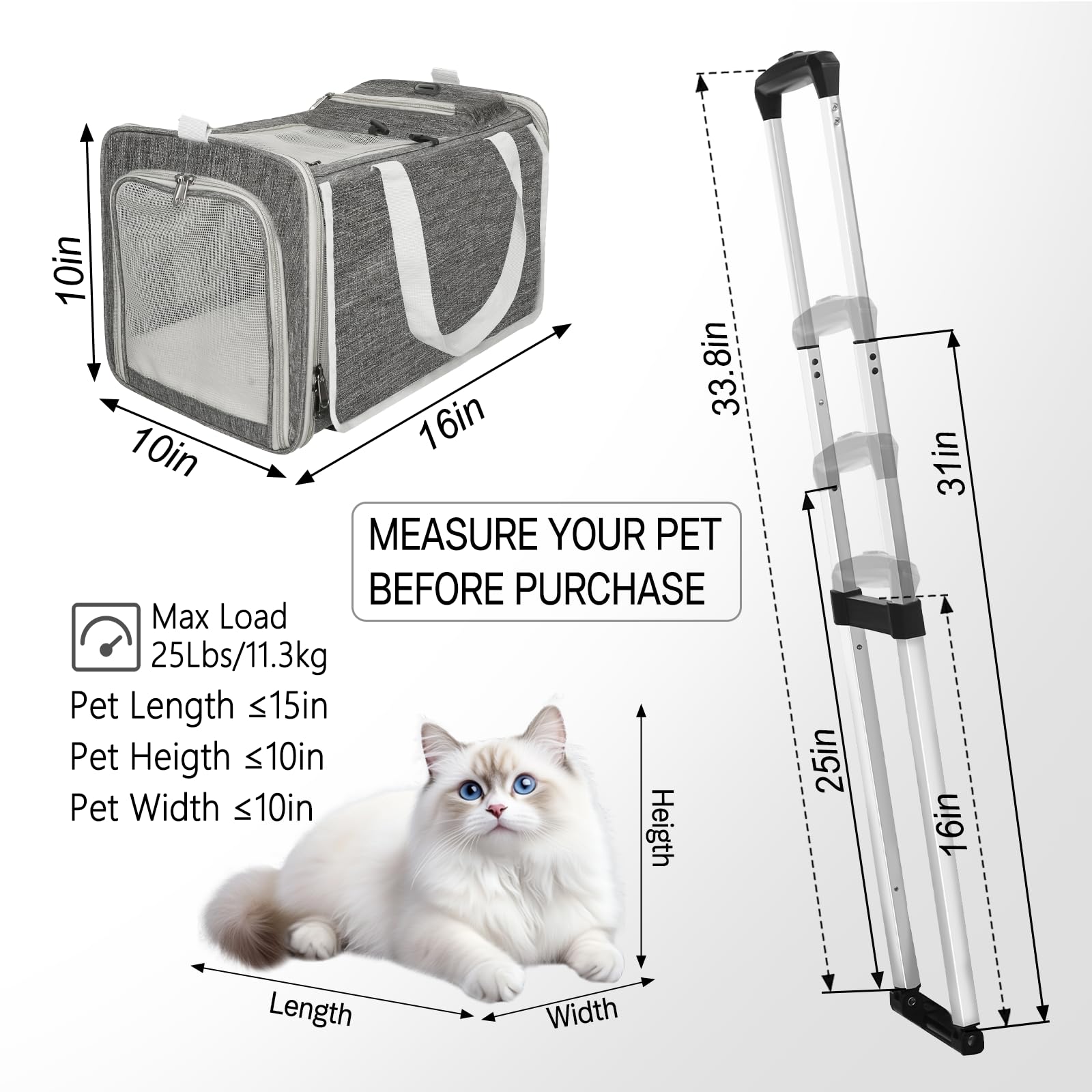 Xeoca pet carrier rolling base detaches for handheld use during trips.
