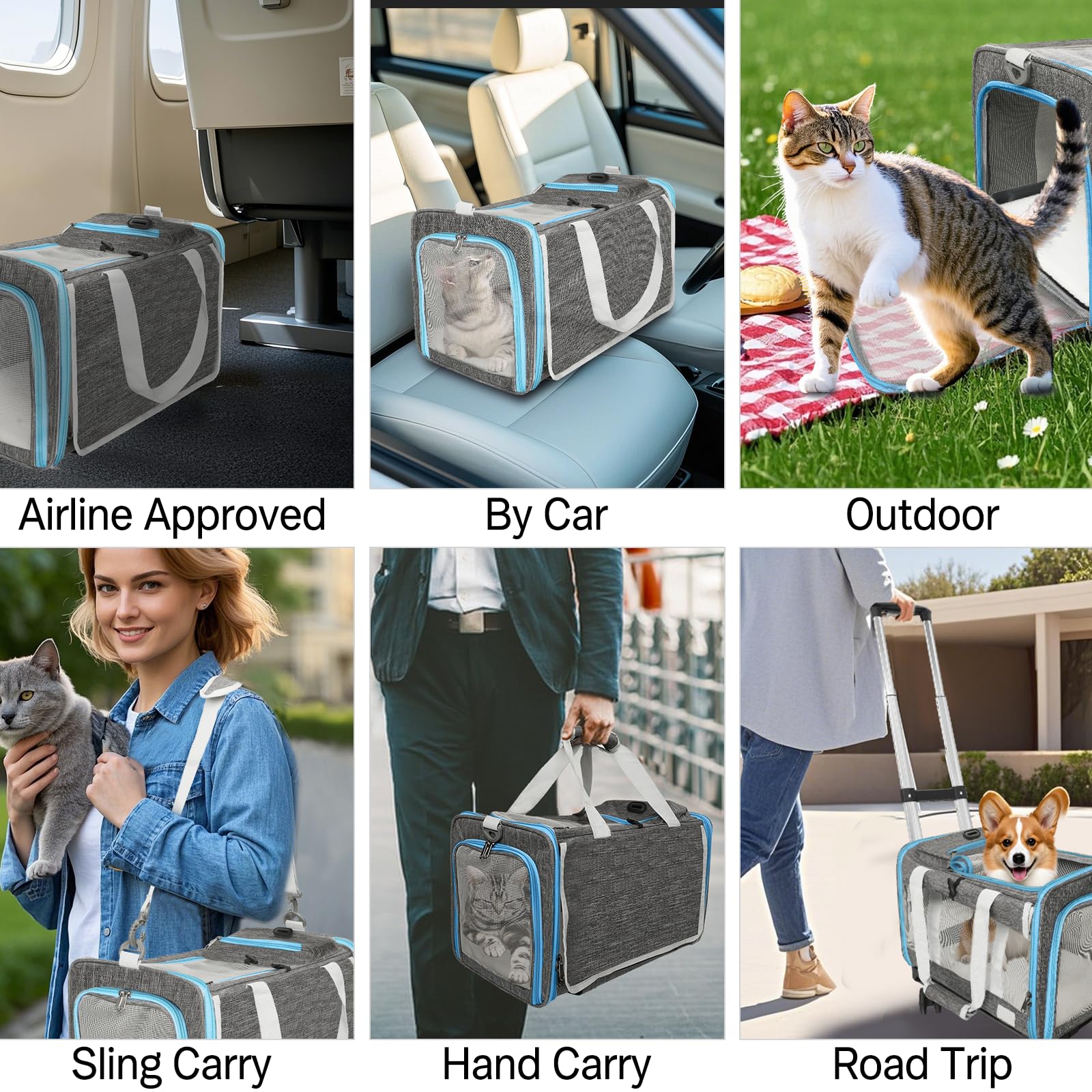 Xeoca pet carrier waterproof-exterior shields against spills and weather.