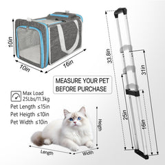 Xeoca pet carrier wheels-360 enables smooth airport mobility.