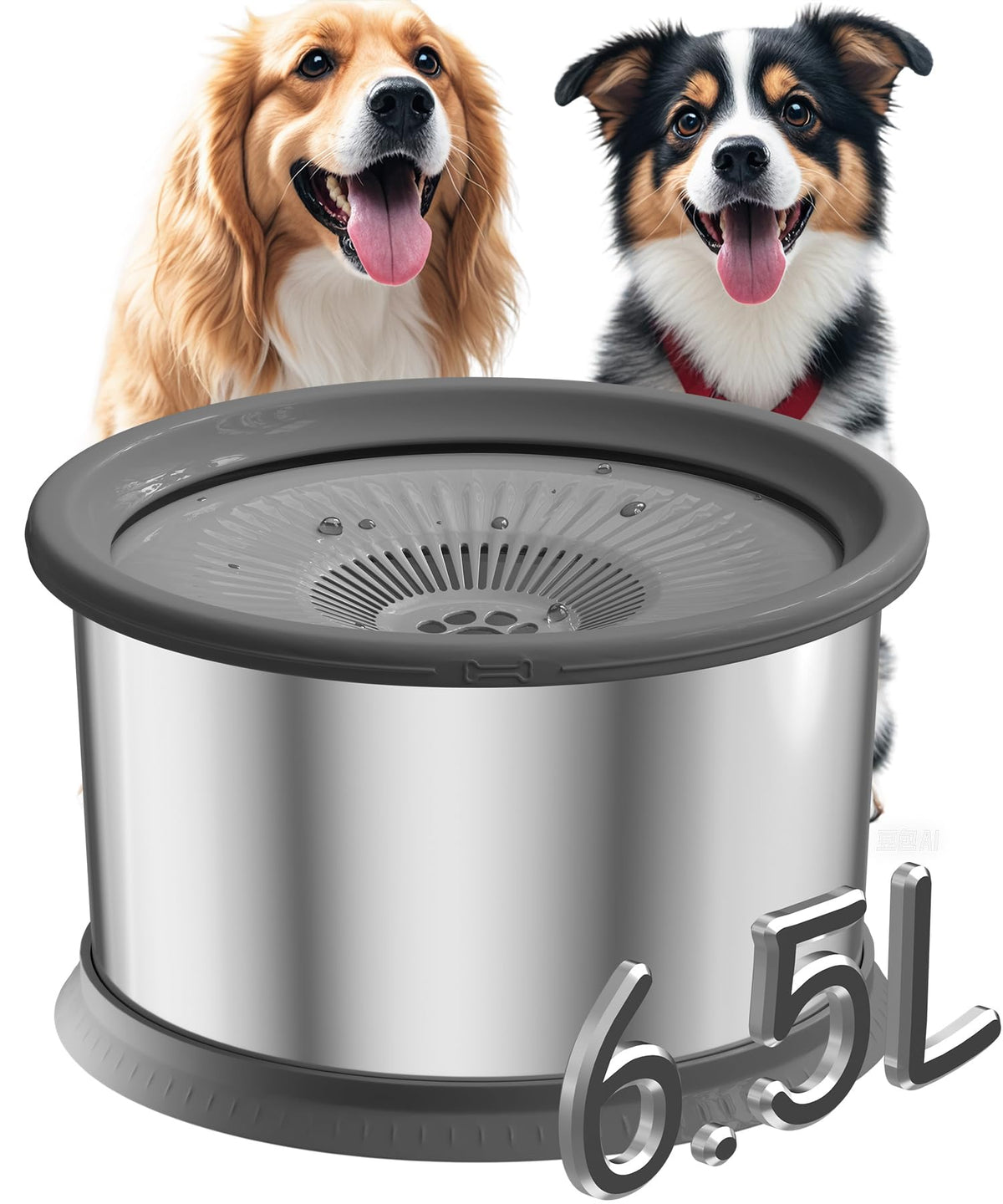 Xetino 6.5L dog water bowl with large capacity for multi-pet homes