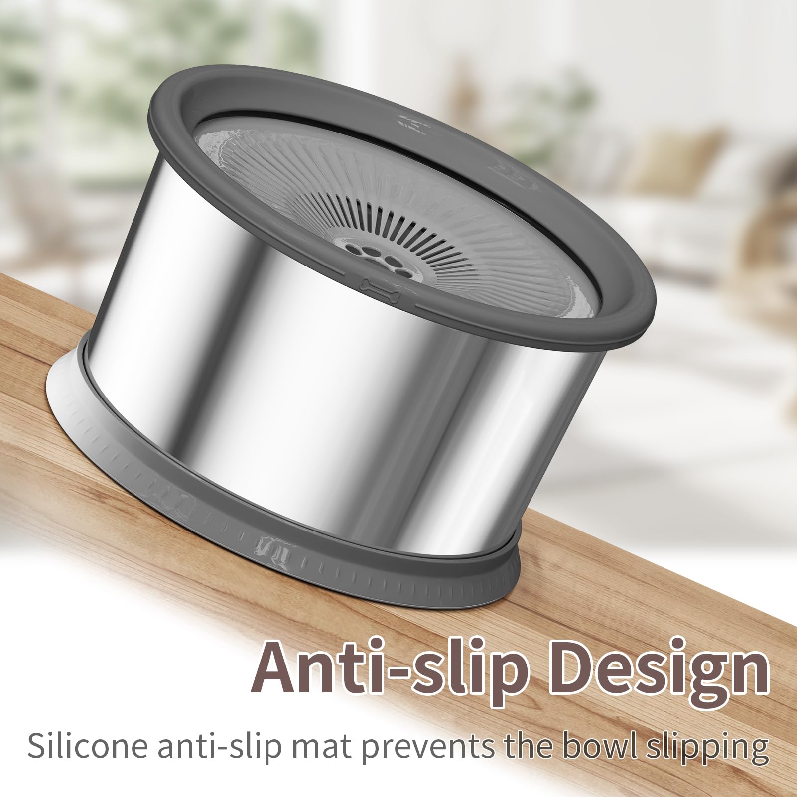 Xetino dustproof lid on dog water bowl keeps water clean