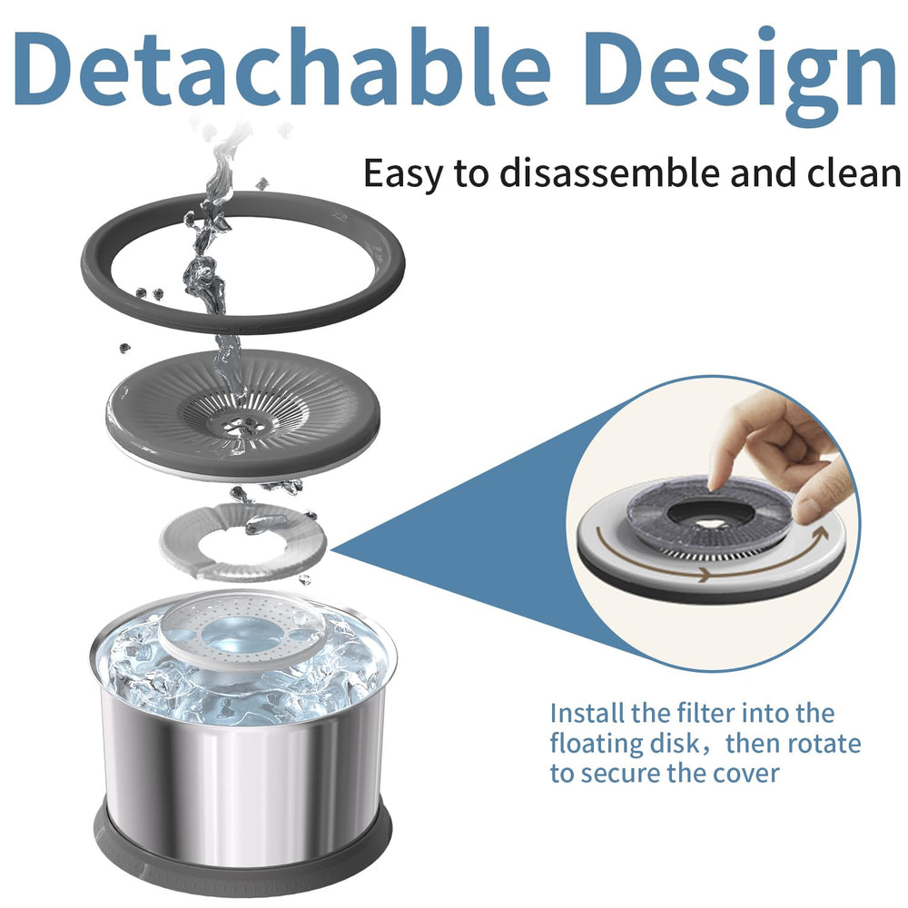 Xetino pre-use soak instruction image helps prevent carbon dust in water