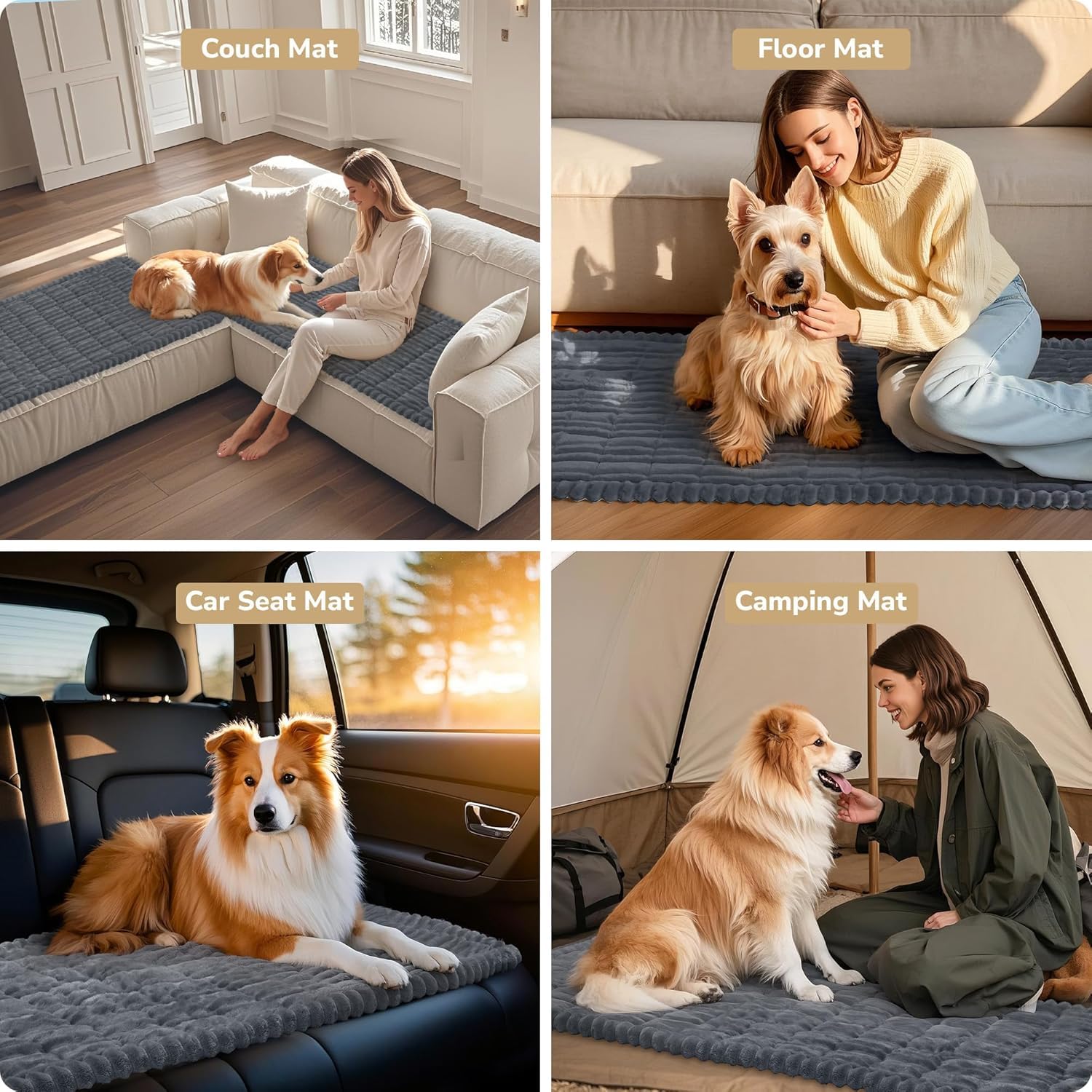 XFEXM washable dog bed mat keeps car clean after adventures