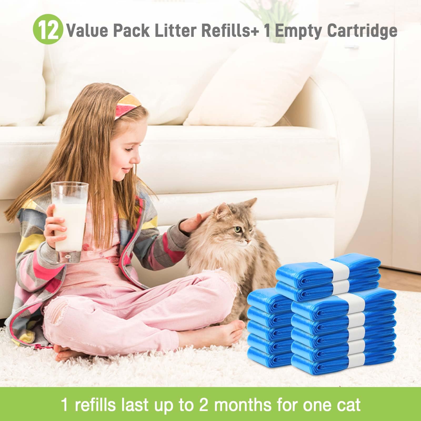 Xfire 12-pack refill supply saves space and reduces waste over time.