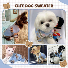 XGDMEIL button-front dog cardigan in blue, easy dressing feature