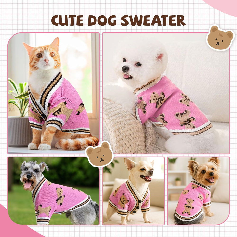 XGDMEIL small dog sweater featuring front-button design for easy dressing