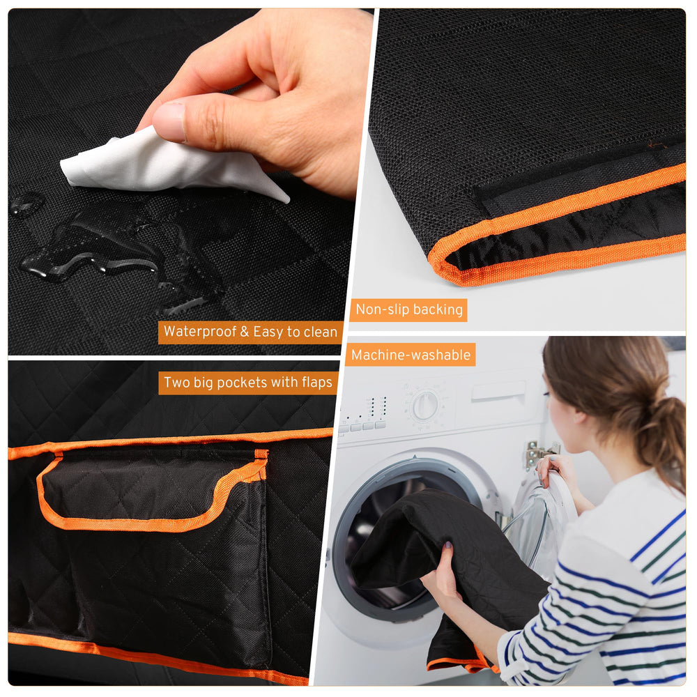 XHRING dog car seat cover installs quickly with adjustable straps and headrest clips.