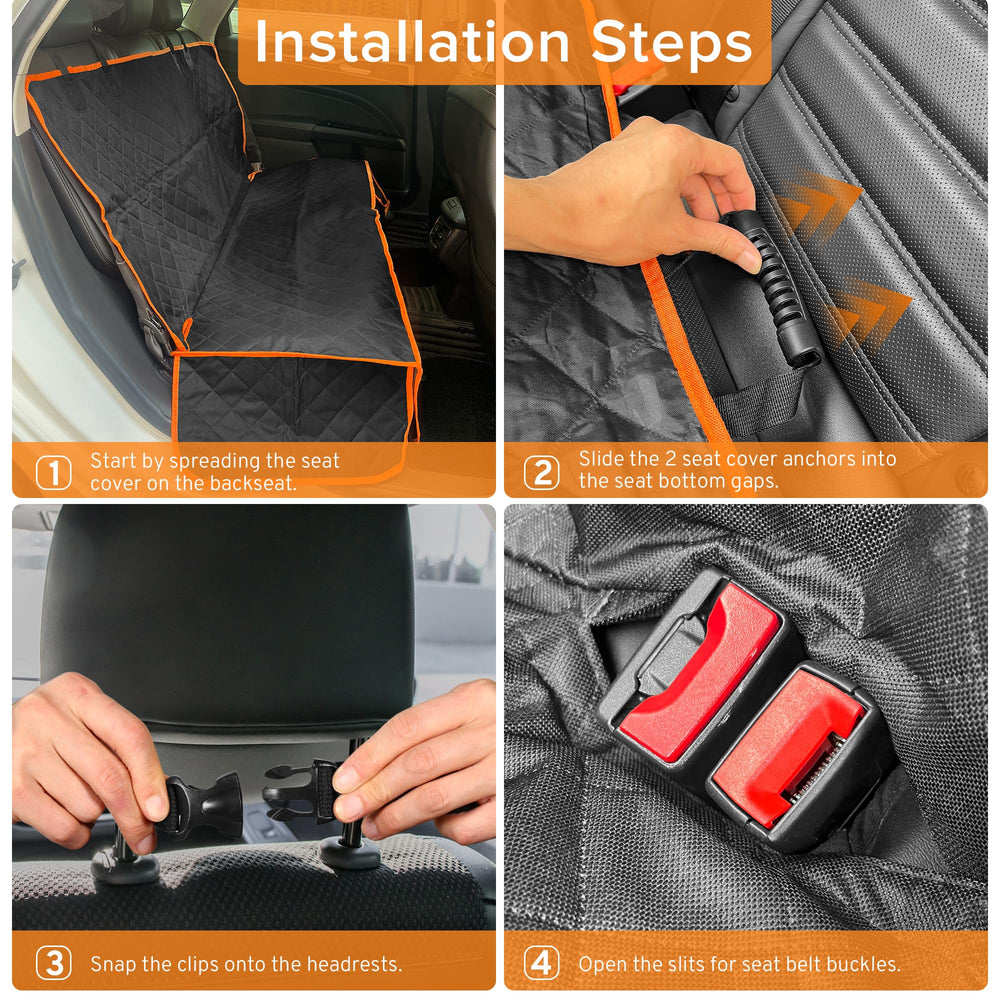 XHRING dog car seat cover folds flat for easy storage when not in use.